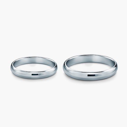 Obrączki ślubne: platyna, półokrągłe, 3 mm